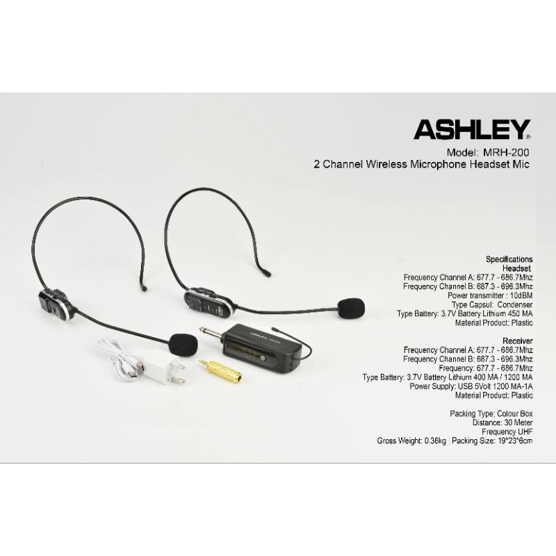 Mic wireless bando Ashley Mrh 200 original Ashley MRH200 Mic bando