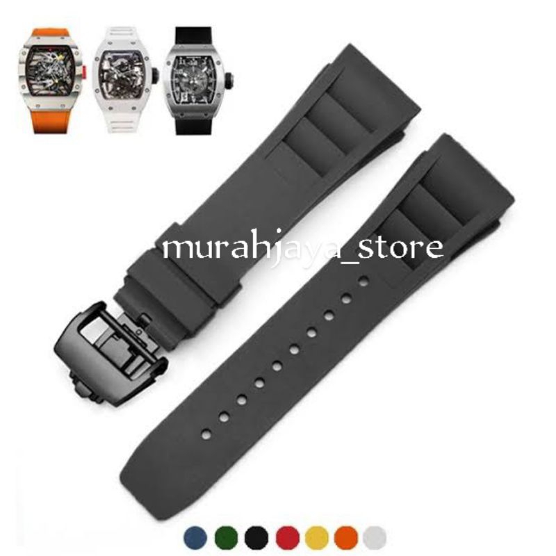 Tali strap jam tangan RM Richard Mille mil mile baut baud buckle stainless steel rubber karet watch 