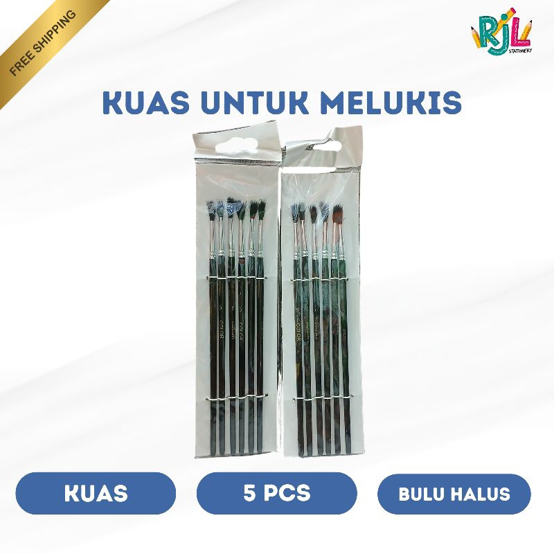 

Kuas Melukis | Isi 5 Pcs | Bulu Halus Lembut