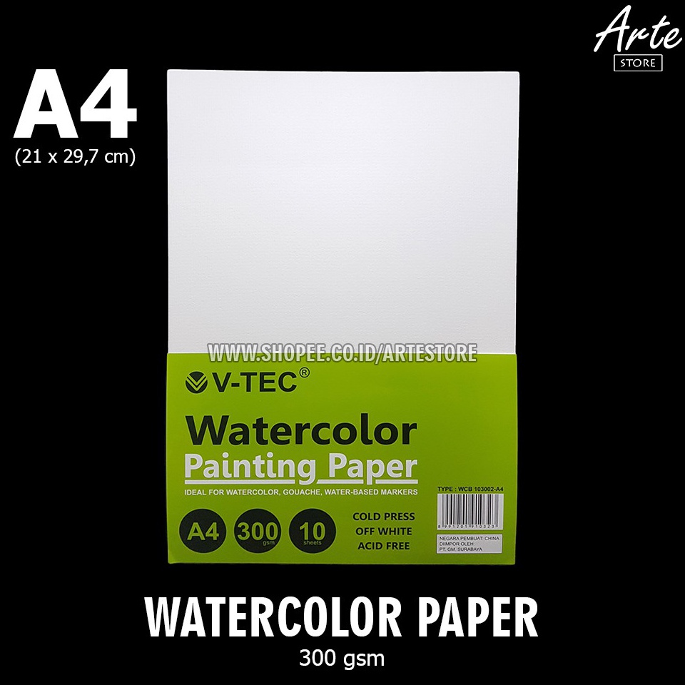 

Ready Stok Kertas Gambar VTEC Watercolor Paper A4 3 gsm I63