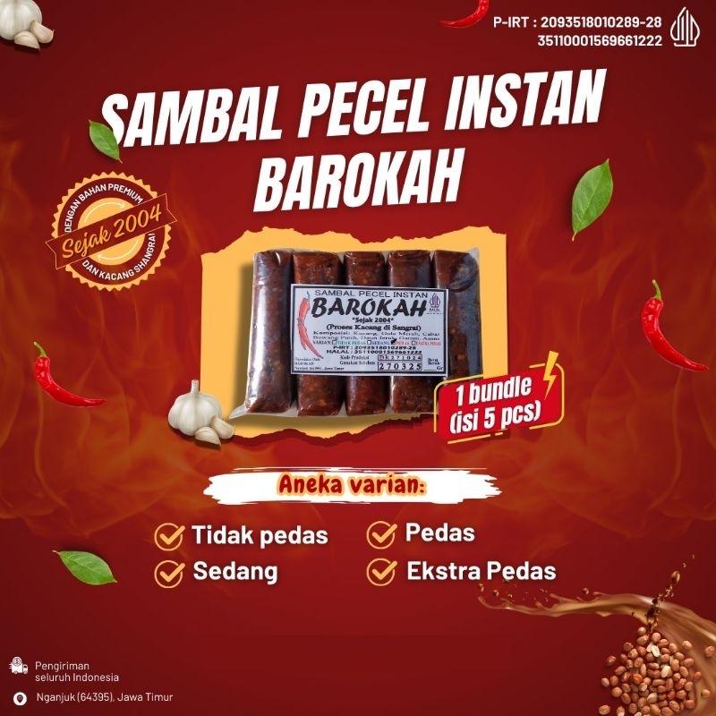 

Sambal Pecel BAROKAH, isi 5 Pcs