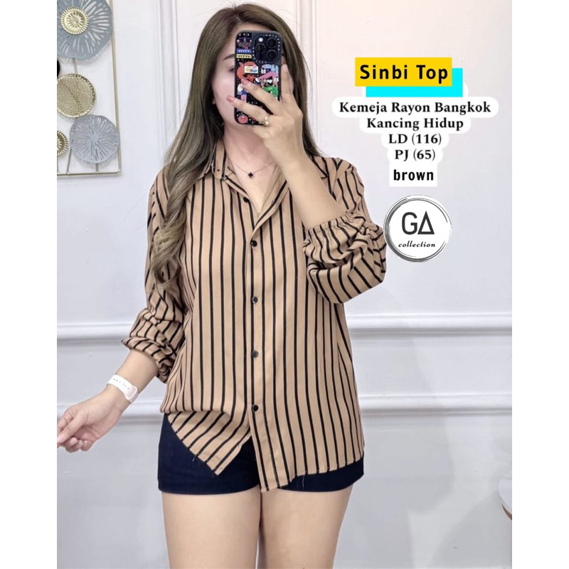 Baju Kemeja Rayon Bangkok Sinbi Top