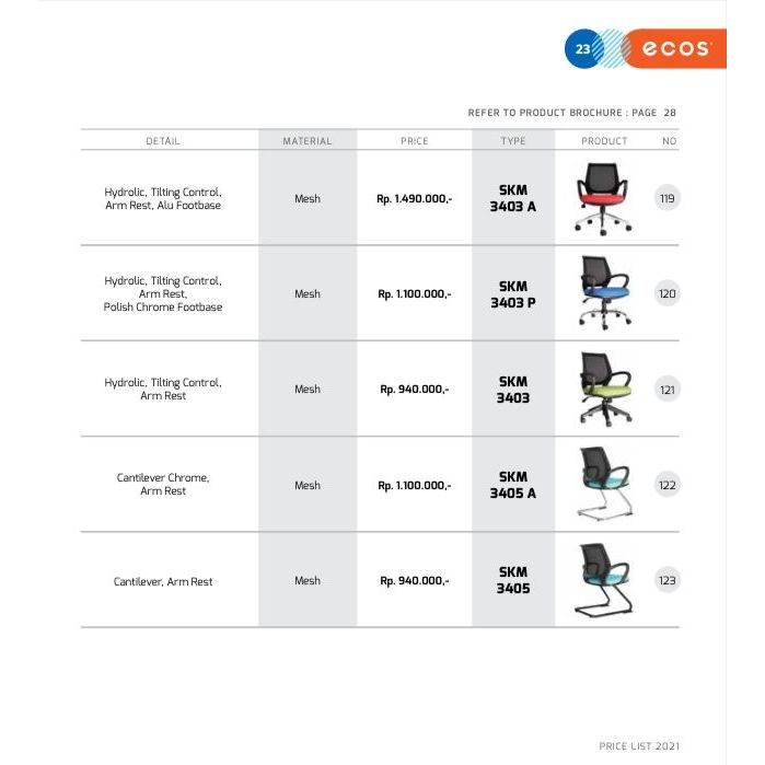 Kursi Kantor Chairman Ecos SKM 3403 A SKM 3403 Р SKM 3403 SKM 3405 A SKM 3405