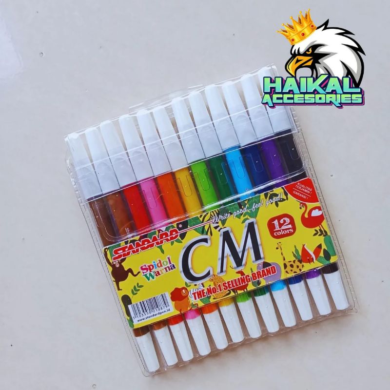 

Spidol standard 12 warna cm spidol cm 2 isi (12pcs)