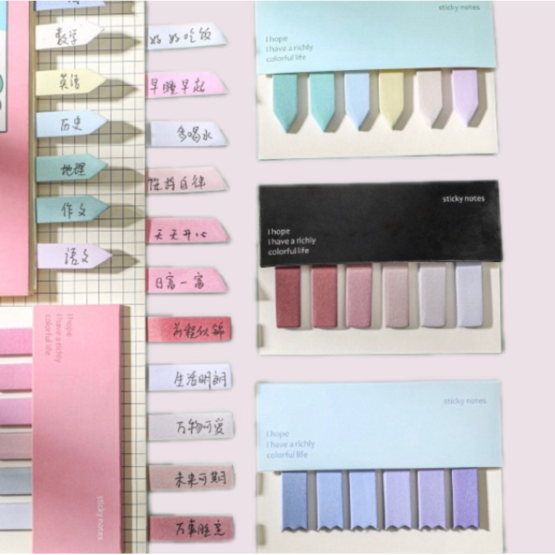 

AJS 120 pcs sticky note index pembatas buku page marker warna pastel STK17