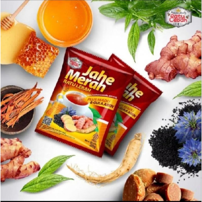 

JAHE MERAH [10 sachet] Ratu lebah super plus Madu dan Gula aren