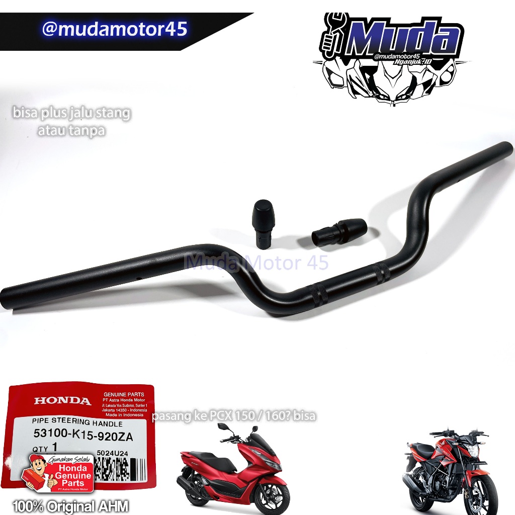 STANG STIR HITAM CB150R V2 2015 2016 2017 2018 LED 53100-K15-920ZA SETANG SETIR CB K15 150 R PENDEK 