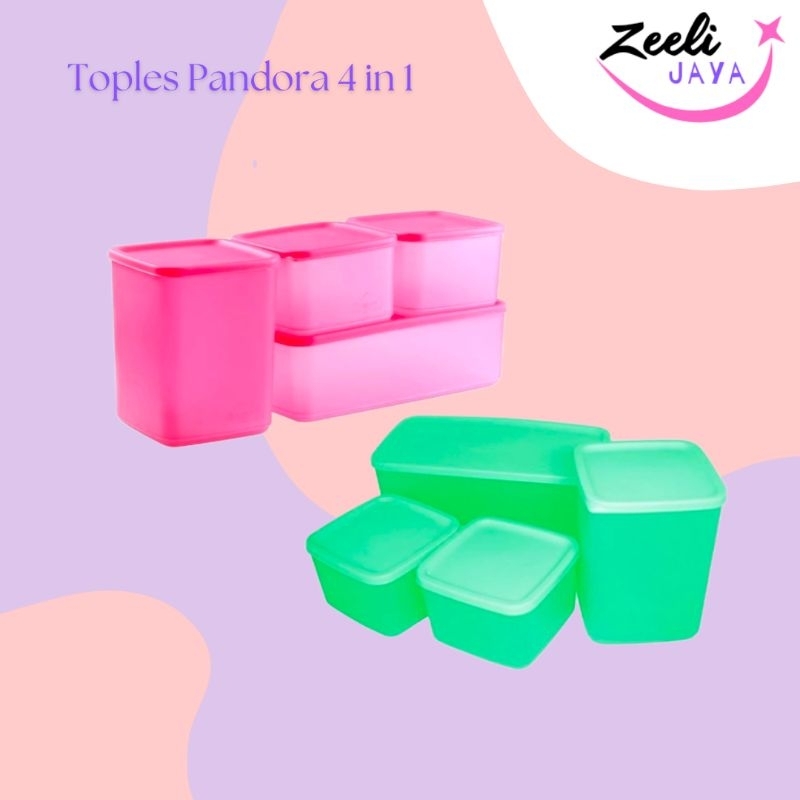 Toples Pandora 4 in 1 // Paket Toples Murah Berkualitas Tempat jajanan Wadah makanan murah