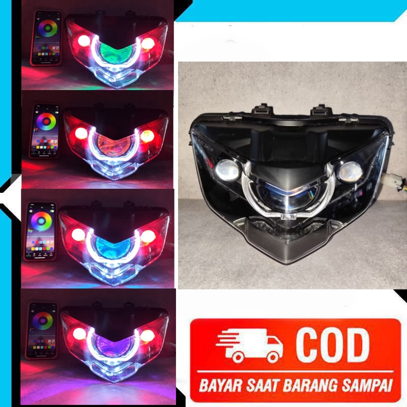 Lampu Depan Biled MX King V2 Paket Lengkap Reflektor Original