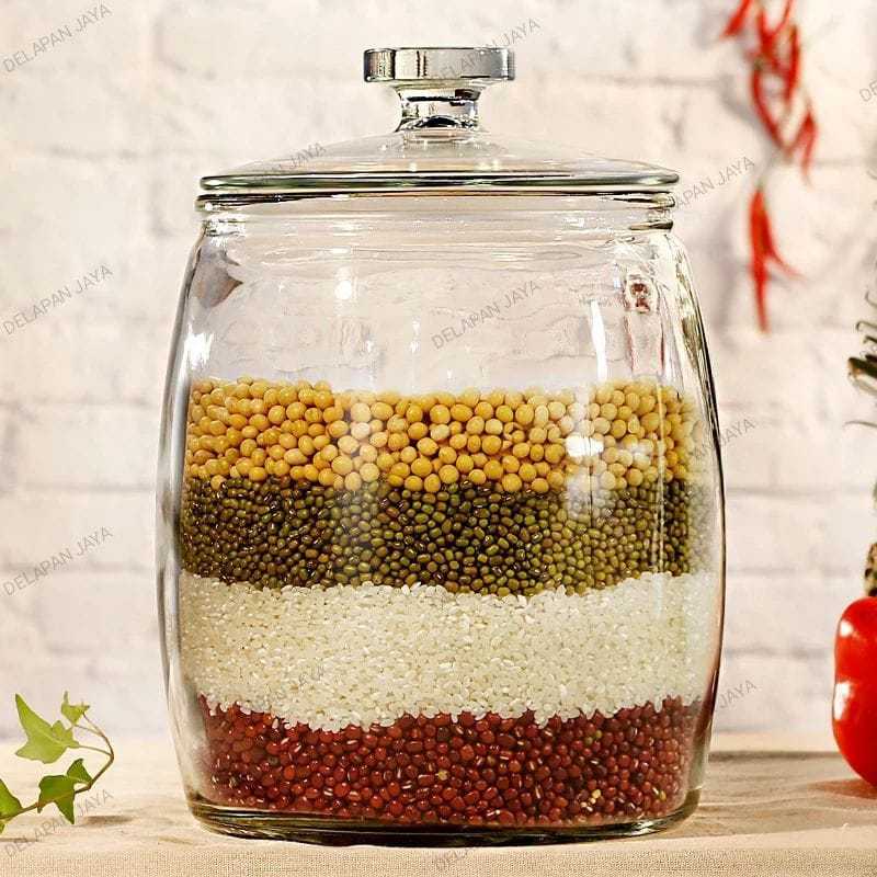 KIM GLASS TOPLES KACA BESAR 4 LITER TOPLES KUE TOPLES MAKANAN KEDAP UDARA 4 LITER