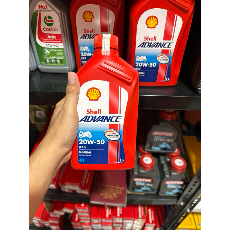 Shell Advance AX3 1Liter. Oli Motor Kopling MX , CB , Tiger , Supra GTR, Vxion , Thunder , Satria F