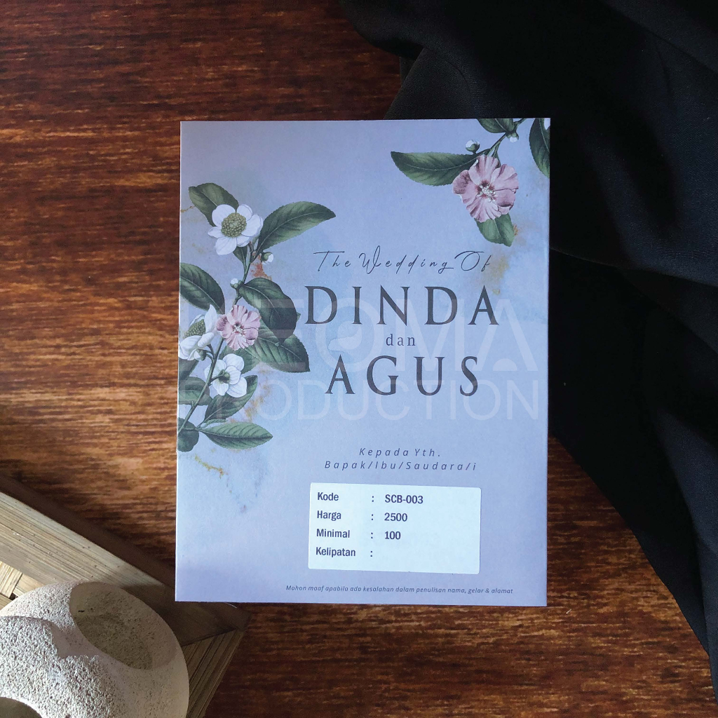 Undangan Nikah SCB-003 Murah Simpel Modern