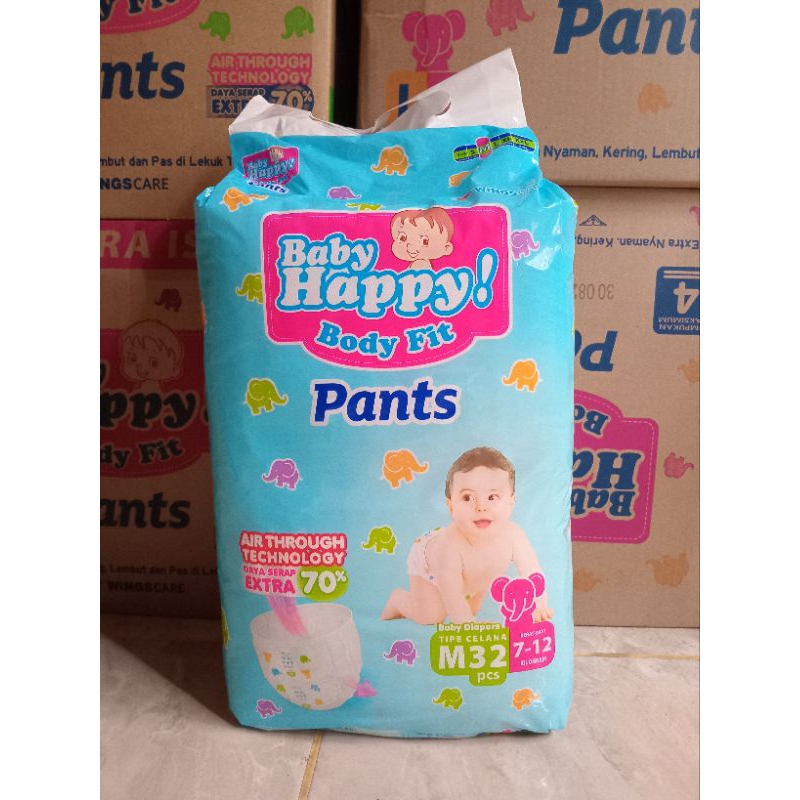 Promo Popok Baby Happy S38+2, M32, L28, S56 JUMBO, M48 JUMBO, L42 JUMBO, XL38 JUMBO