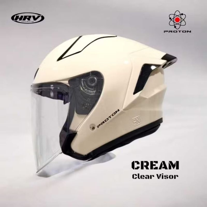 HELM HRV PROTON CREAM SOLID DAN DV FULL WARNA ORIGINAL PRODUK