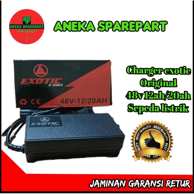 Charger sepeda listrik exotic 48v -12ah/20ah CHARGER SEPEDA LISTRIK
