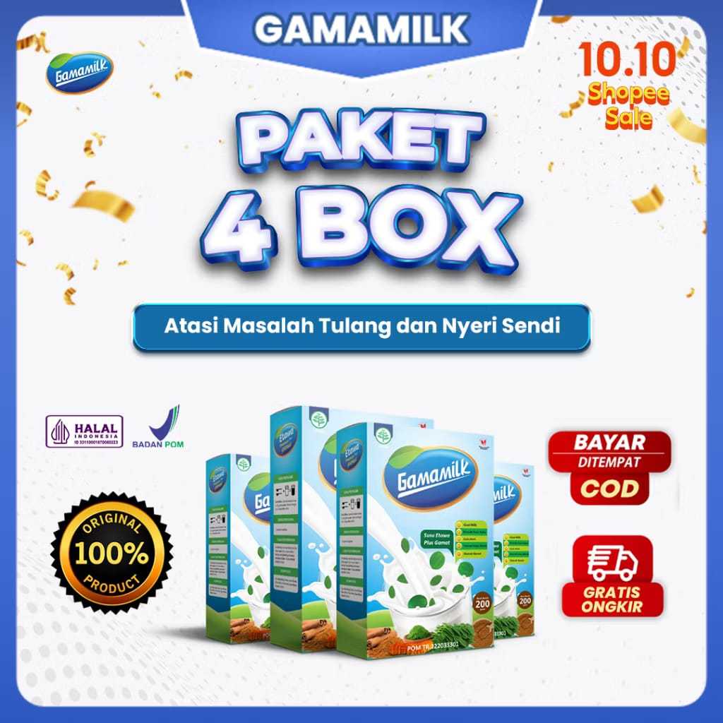 

4 BOX GAMAMILK - Paket Sehat Menjaga Kepadatan Tulang Cocok Untuk Anak, Dewasa, dan Manula