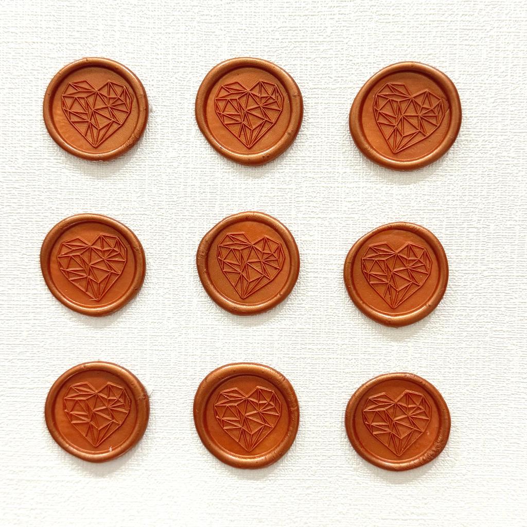 

Love Octagon (Copper) - 1 Pieces Wax seal coinbulat sticker instan segel vintage undangan / DIY Hampers / Wax Octagon GUN