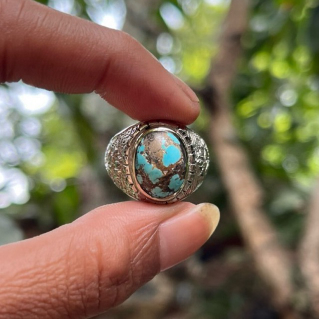 batu pirus persia gradasi biru tosca