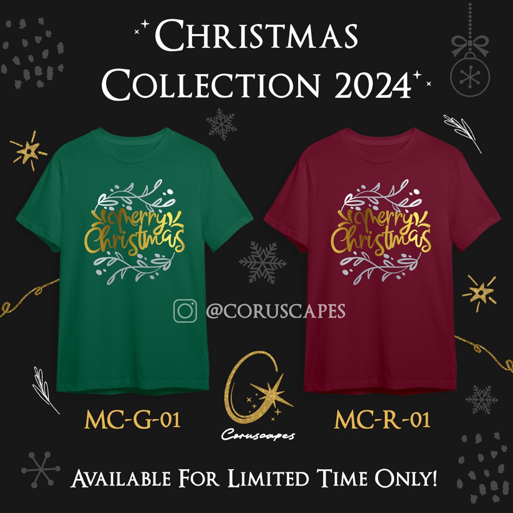 Coruscapes Christmas T-Shirt Kaos Natal Unisex Merry Christmas