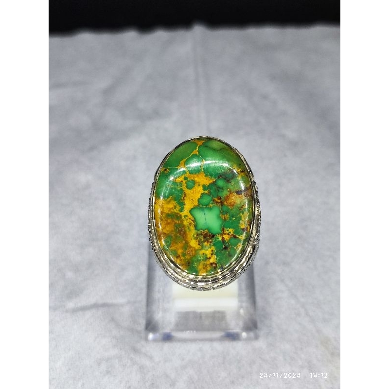 Natural Pirus Persia Hijau Ceplok Serat Emas