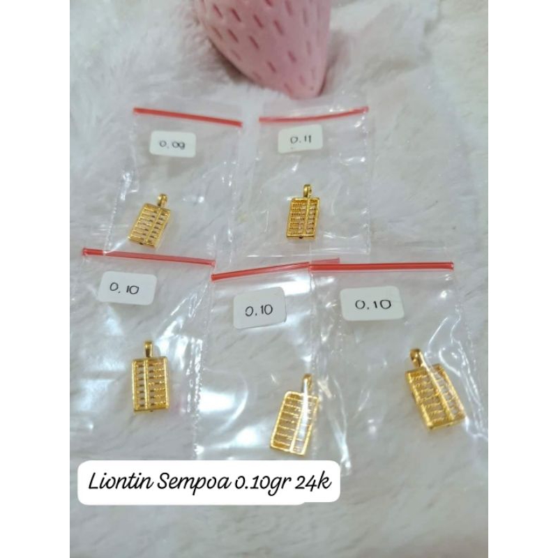 Charm Emas Asli Liontin Sempoa 24K Hongkong 999%