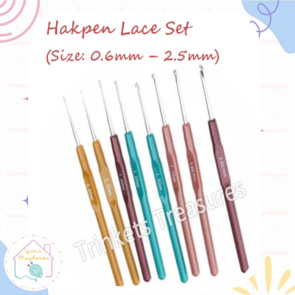 Lace Crochet Hook SET Small Hakpen lace besi aluminium hakken kecil jarum rajut jala doily alat raju