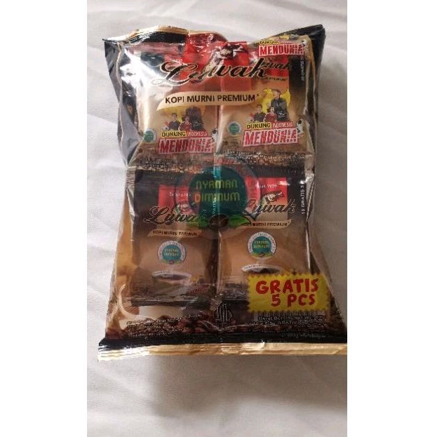 

LUWAK KOPI MURNI ISI 10 SACHET/GRATIS 5 SACHET (DALAM KEMASAN).