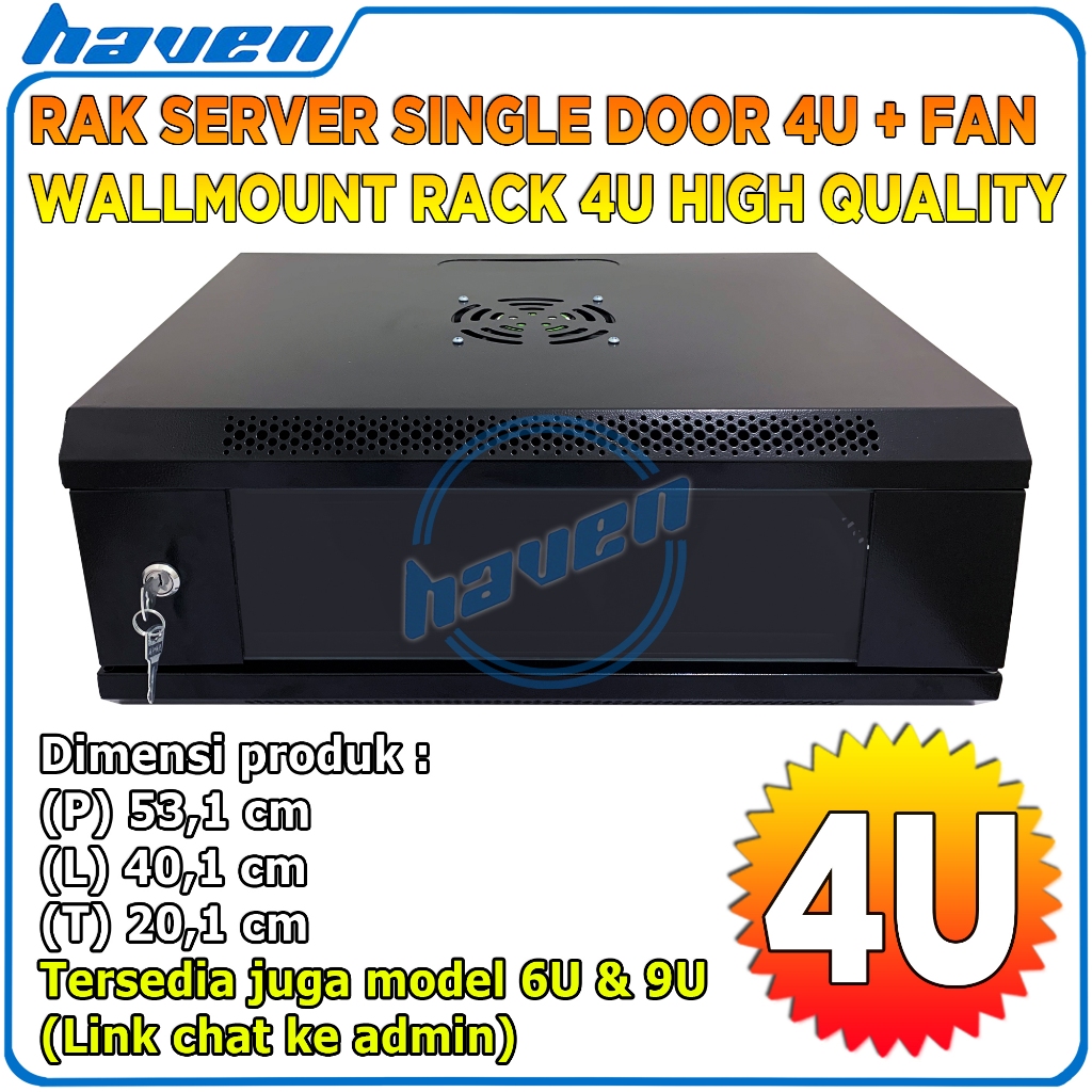 Wallmount Rack Server 4U / Wallmount Rack 4U / Rak Server Ukuran 4U Single Glass Door / Rak Server S