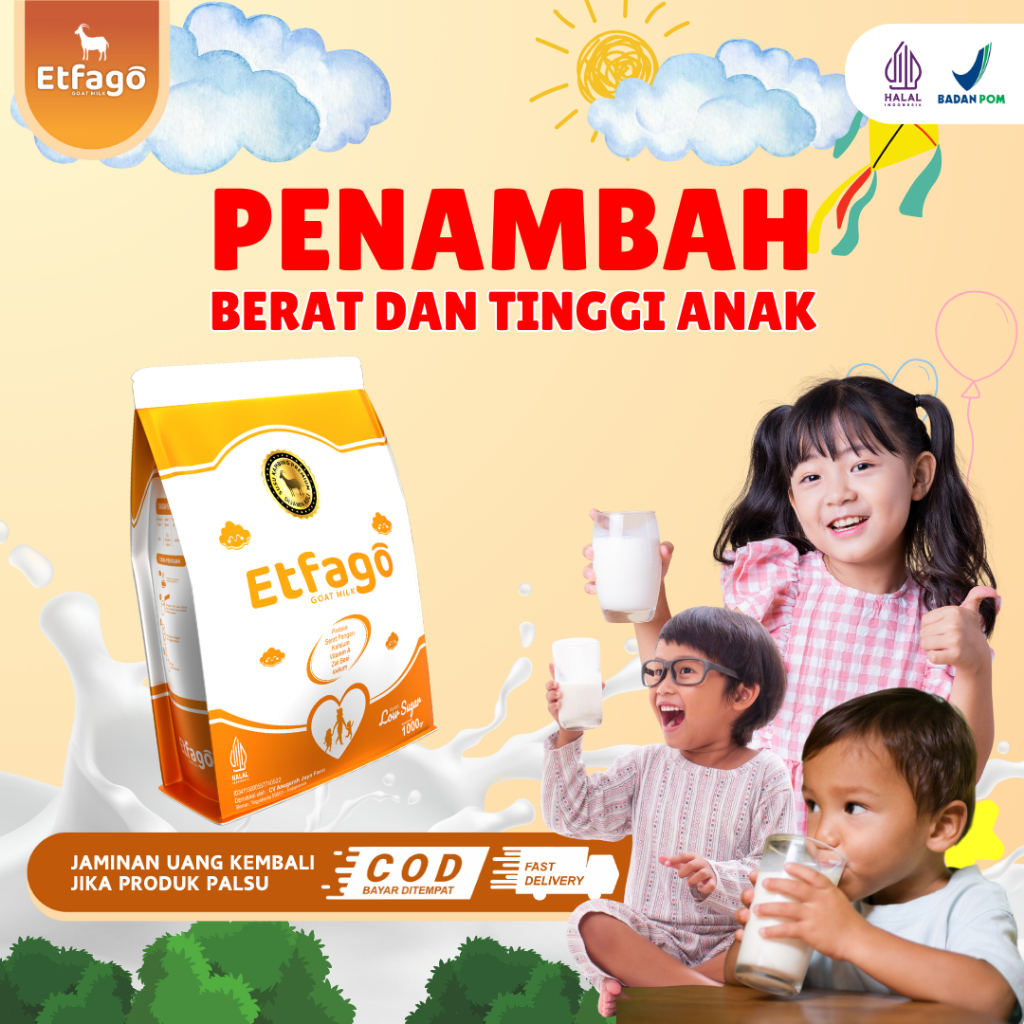 

Susu Kambing Saneen Etfago Low Sugar / Rendah Gula Untuk Penambah Berat Badan & Tinggi Anak Kemasan