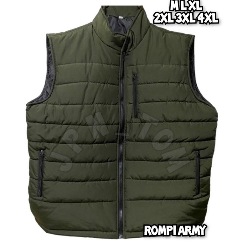 KODE C82Z Rompi Jumbo Pria Wanita Vest Bigsize Jaket Polos Besar Lekbong Army M L XL XXL XXXL XXXXL 