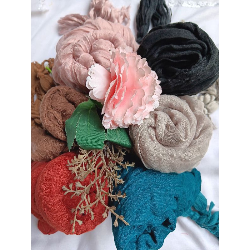 PASHMINA CRINKLE RANDOM OLEH OLEH HAJI UMROH