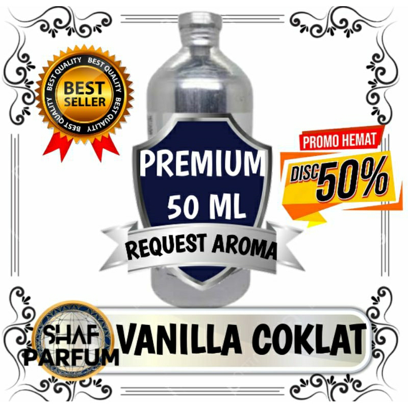 BIBIT PARFUM PREMIUM VANILLA COKLAT 50 ML ( DIJAMIN WANGI TAHAN LAMA )