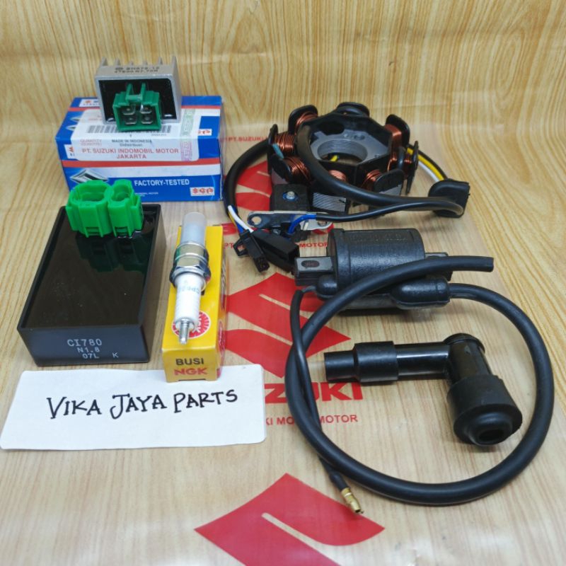 Paket Pengapian 6Item Lengkap Spul CDI Koil Kiprok Suzuki Shogun Sp 125 Shogun 125 Ori