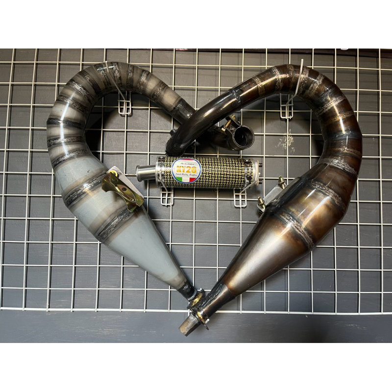 Knalpot Racing Vespa Buang Kiri Silencer Karbon Kevlar Original by KY26 Racing