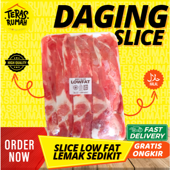 

BEEF DAGING SAPI SLICE - LOW FAT / SEDIKIT LEMAK (INSTANT) 500gr