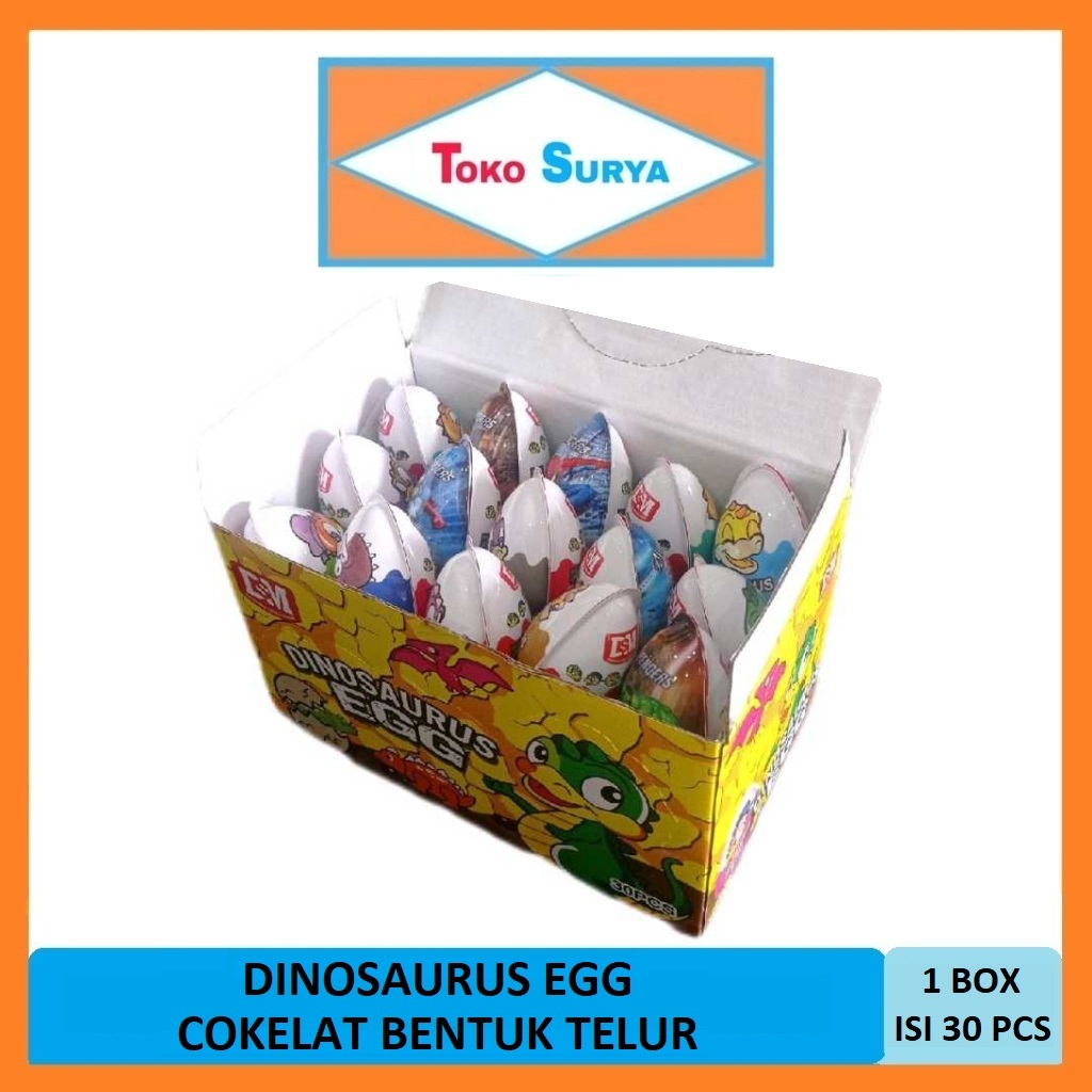 

Dinosaurus Egg Cokelat Compound Hitam Manis Bentuk Telur 1 Box x 30 Pcs