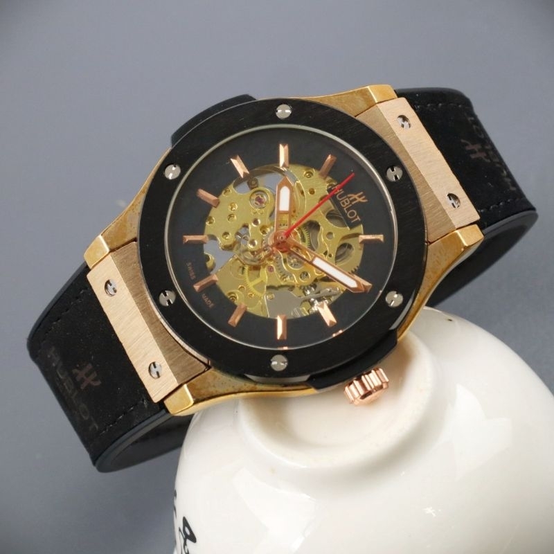 Jam Tangan Pria Otomatic Display Trasparan Strap Kulit-jam tangan sultan pria mesin otomatis tanpa b