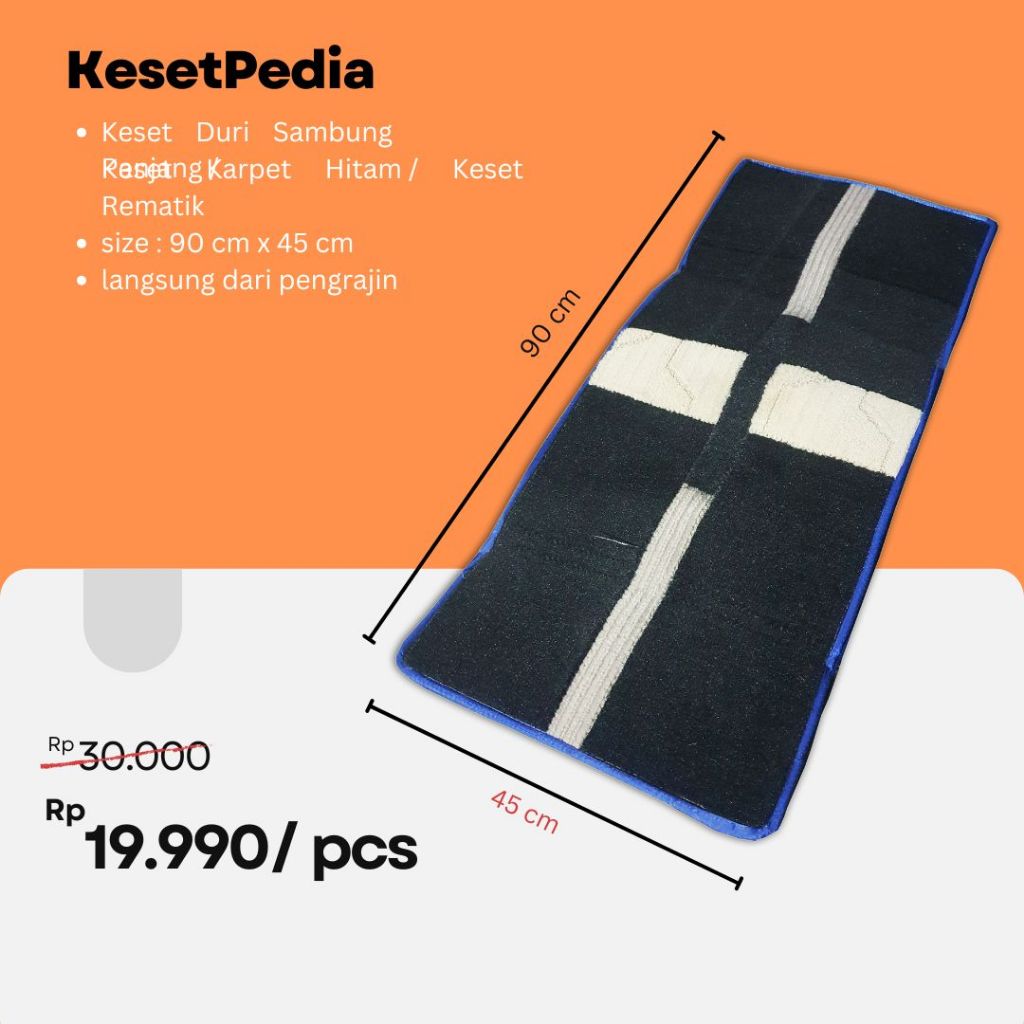 Keset Duri Sambung PANJANG / Keset Rematik PANJANG / Keset Karpet Hitam PANJANG bisa COD
