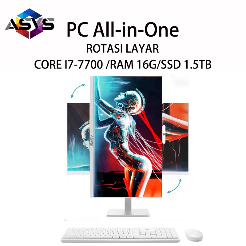 ASVS Komputer All-in-One terbaru dengan layar yang dapat berputar ukuran 22 inci/24 inci/27 inci, co