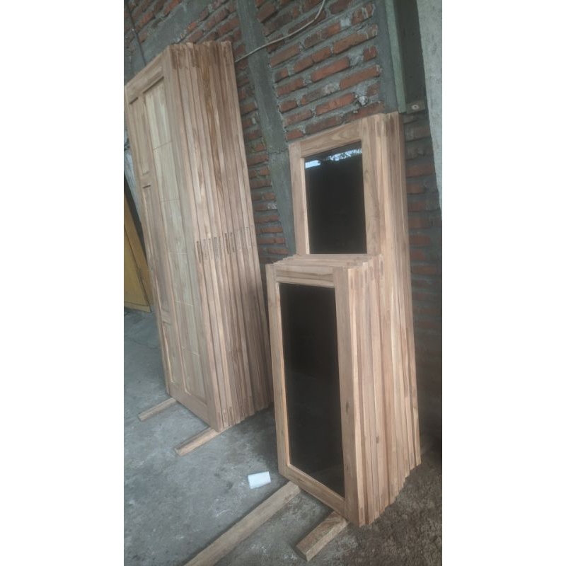 Paket Pintu Kupu Tarung & Jendela Jati Premium