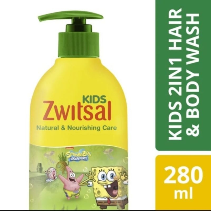 Zwitsal Kids 2 in 1 Natural & Nourishing Care 280ml - Sabun Shampo Zwitsal Anak botol Pump