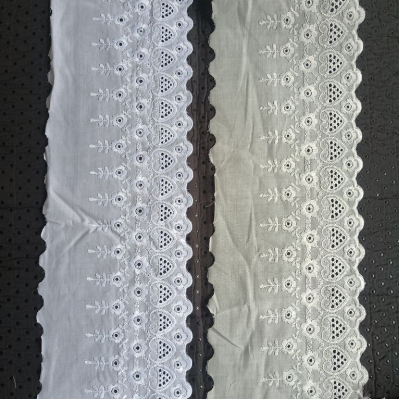 Renda katun jepang lebar 14cm isi 15yard