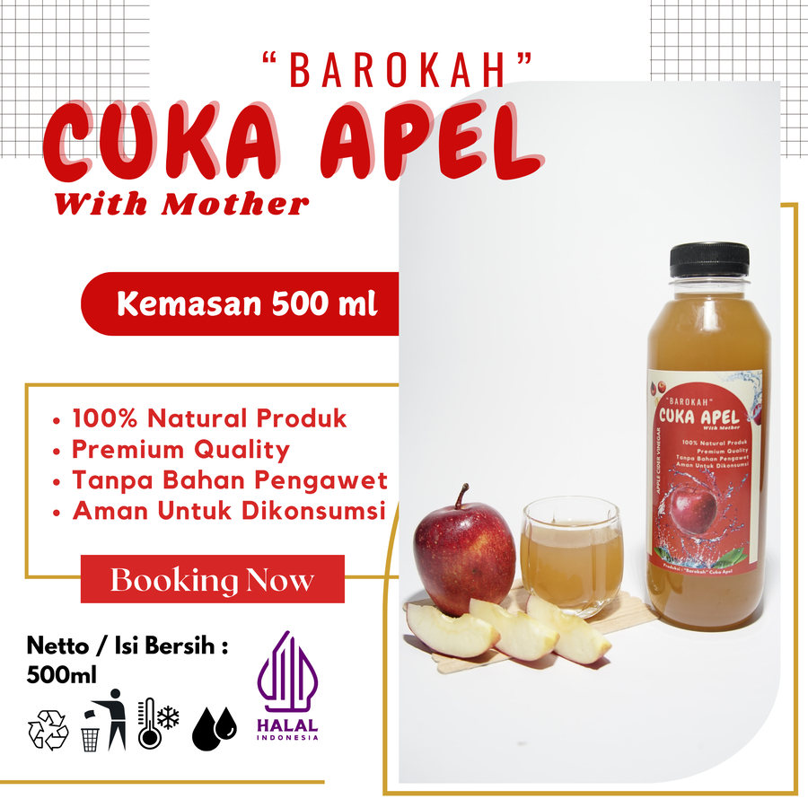 

Cuka Apel Barokah dengan Mother - Murni dari Apel 100% (500ml)