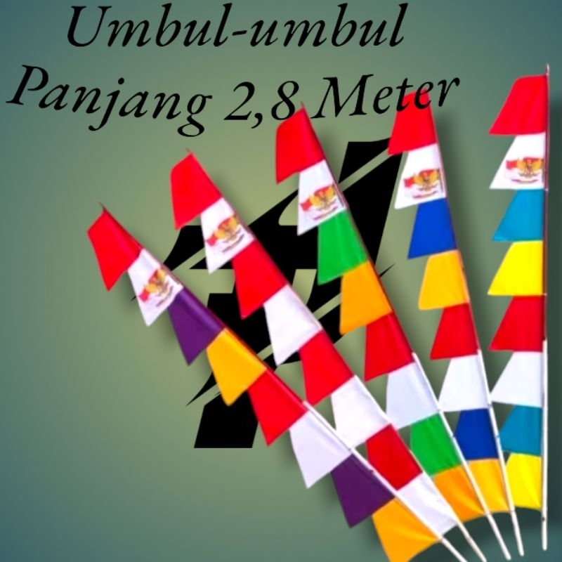 Bendera umbul umbul isi 1 kodi (20pcs) Umbul Umbul Merah Putih/Umbul Umbul Warna Warni