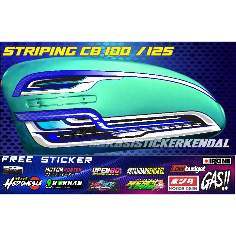 Striping CB 100 Cb125 Transparan Variasi Stiker Airbrush Herex