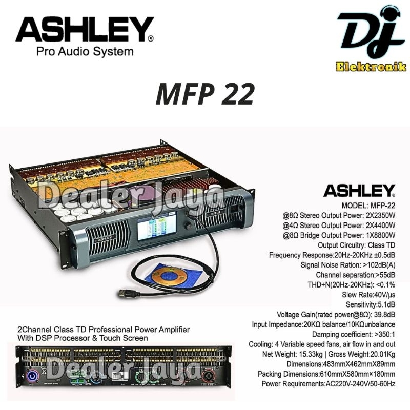 Power Amplifier Ashley MFP 22 / MFP22 - 2 channel