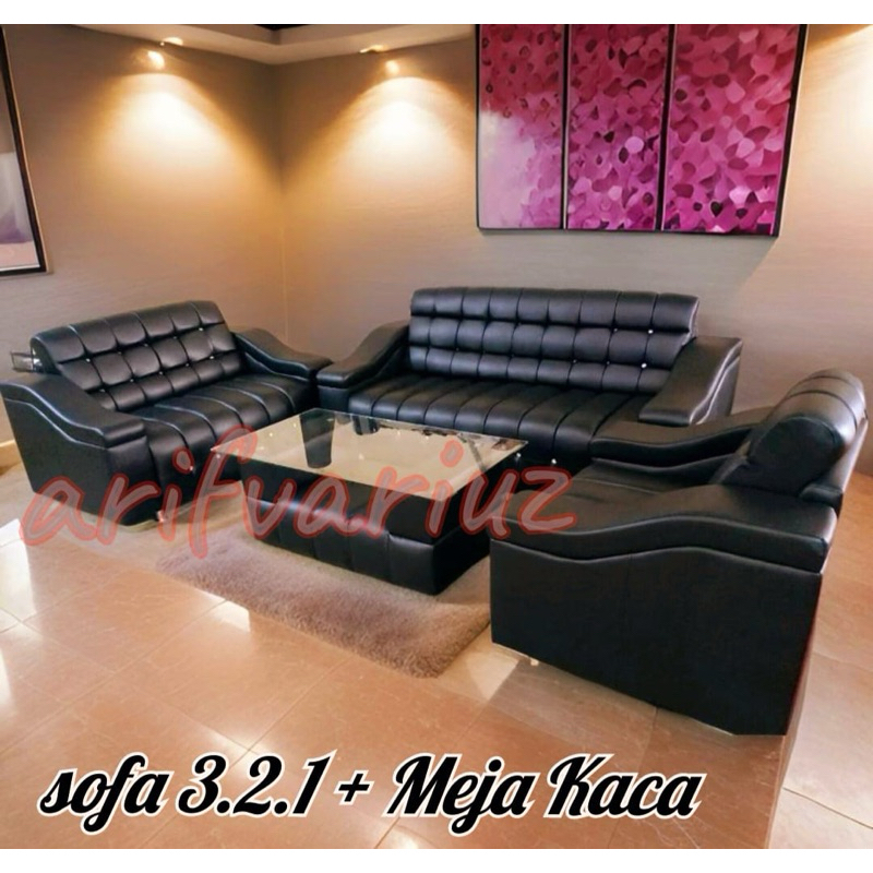 ( Pre Order ) Sofa 3.2.1 + Meja Kaca