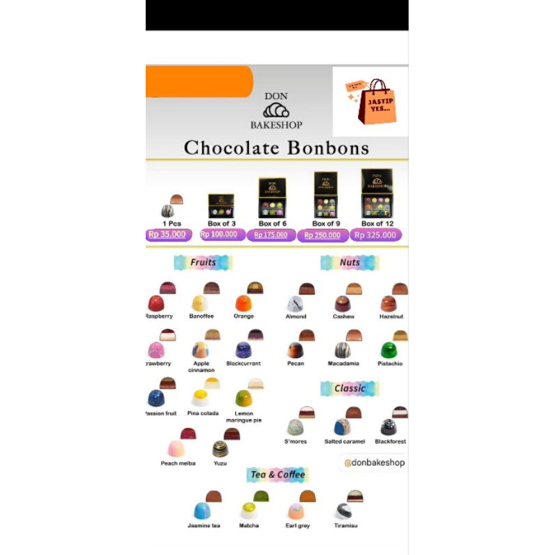 

Chocolate Bonbons Don Bakeshop 100% original