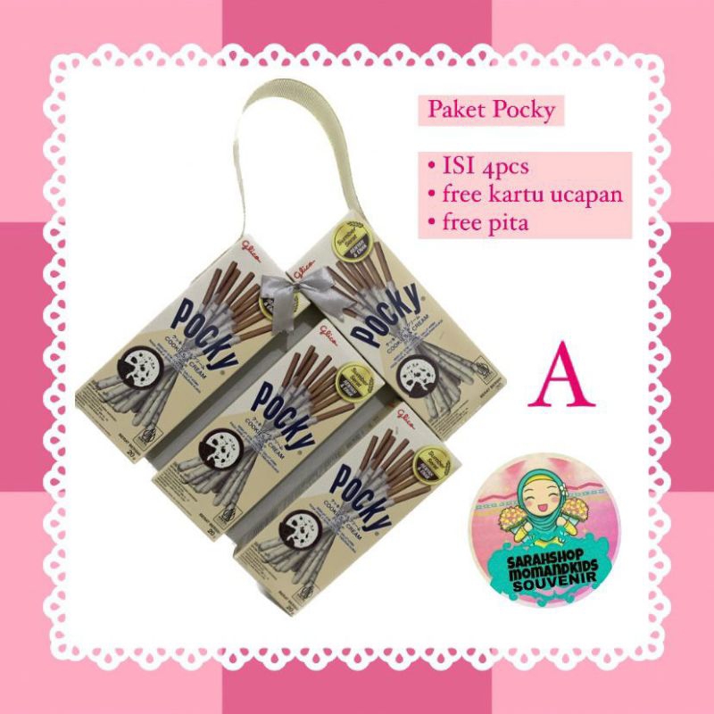 

buket pocky coklat isi 4 / buket hari guru / buket souvenir / souvenir ulangtahun anak