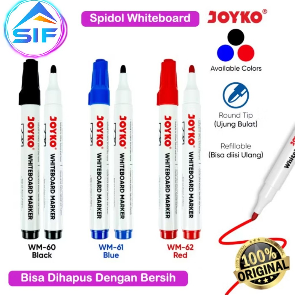 

Spidol Whiteboard Joyko Sepidol Papan Tulis White Board Marker Warna Ori